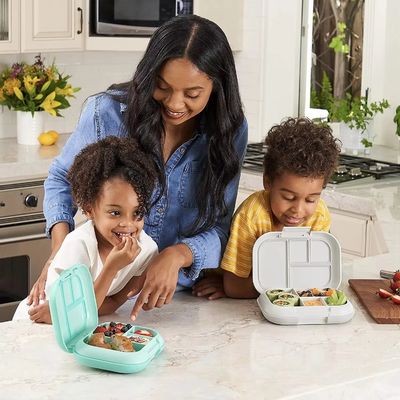 Boîte à manger pour les adolescents et les enfants Boîte à manger pour enfants Contenants polyvalents imperméables à 4 compartiments Boîte à manger de style bento Portion contrôlée